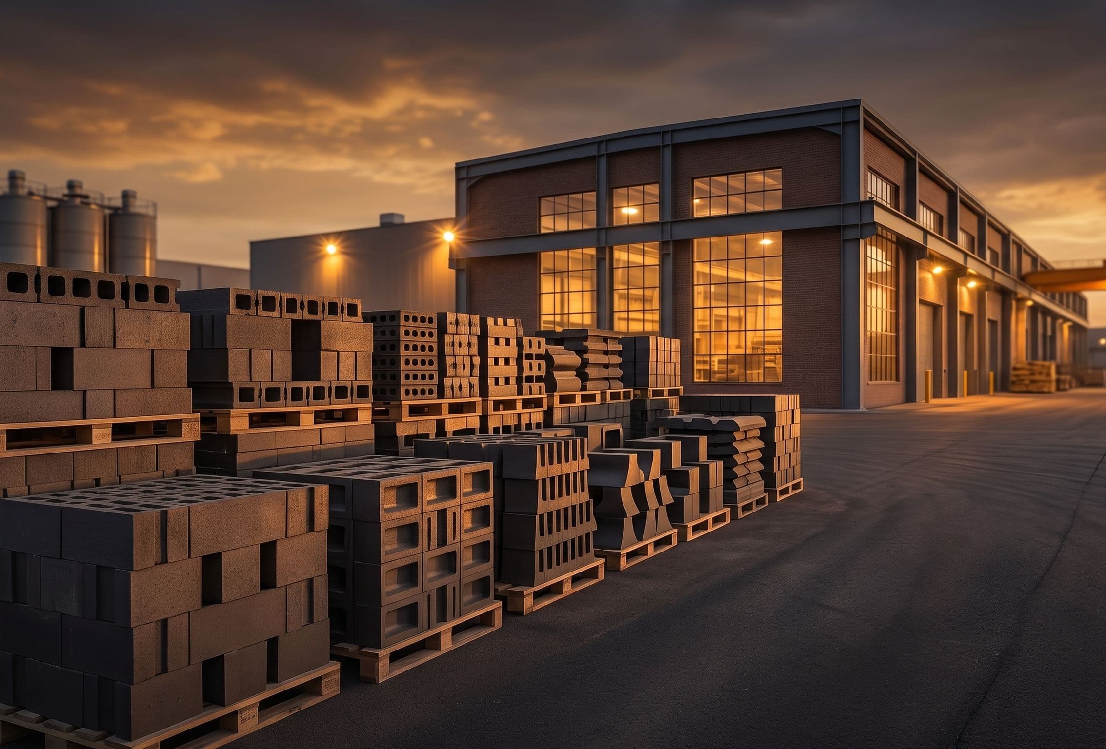 Koshal Ceramics dispatch yard at dusk