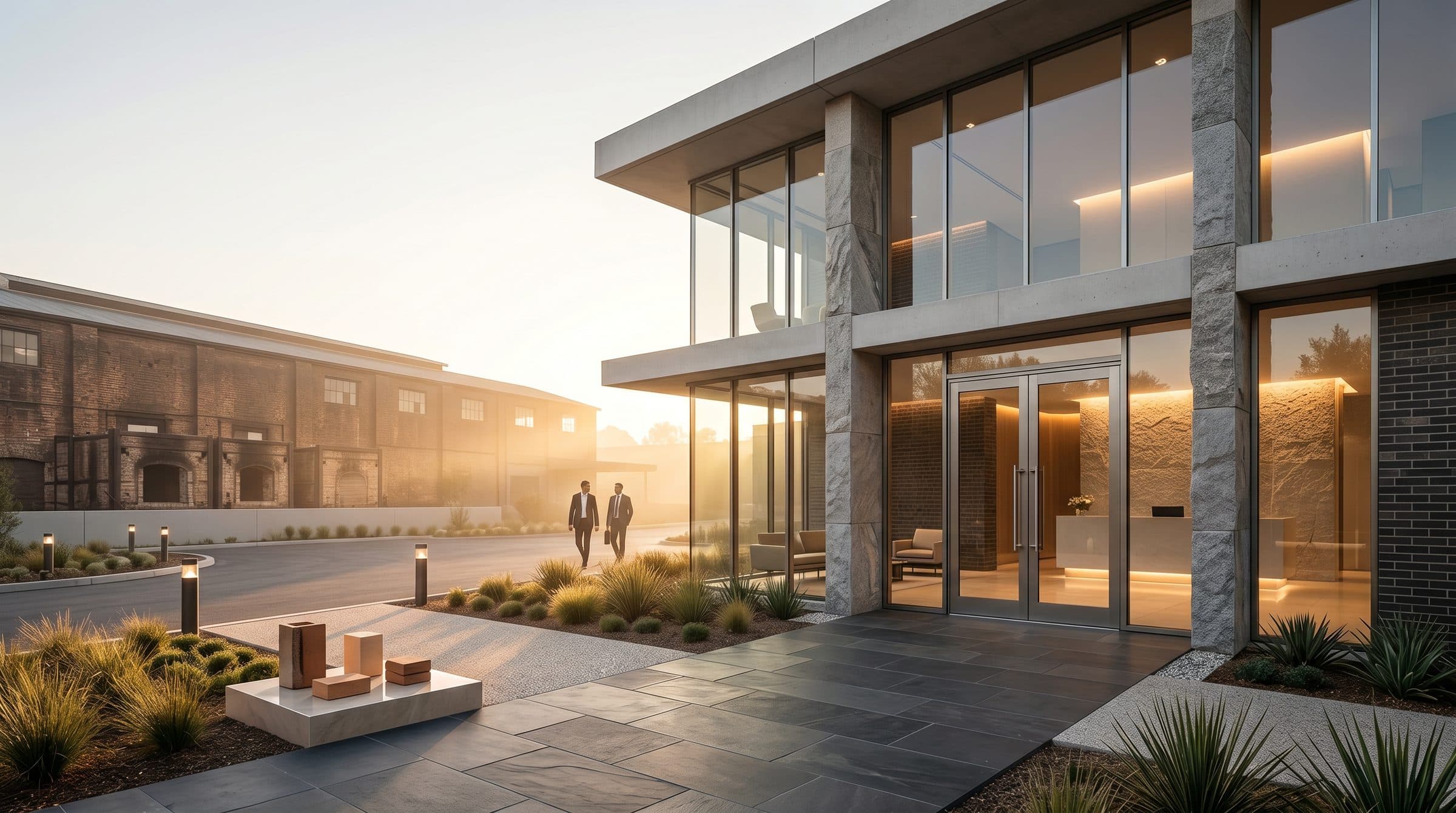 Koshal Ceramics works entrance at dusk