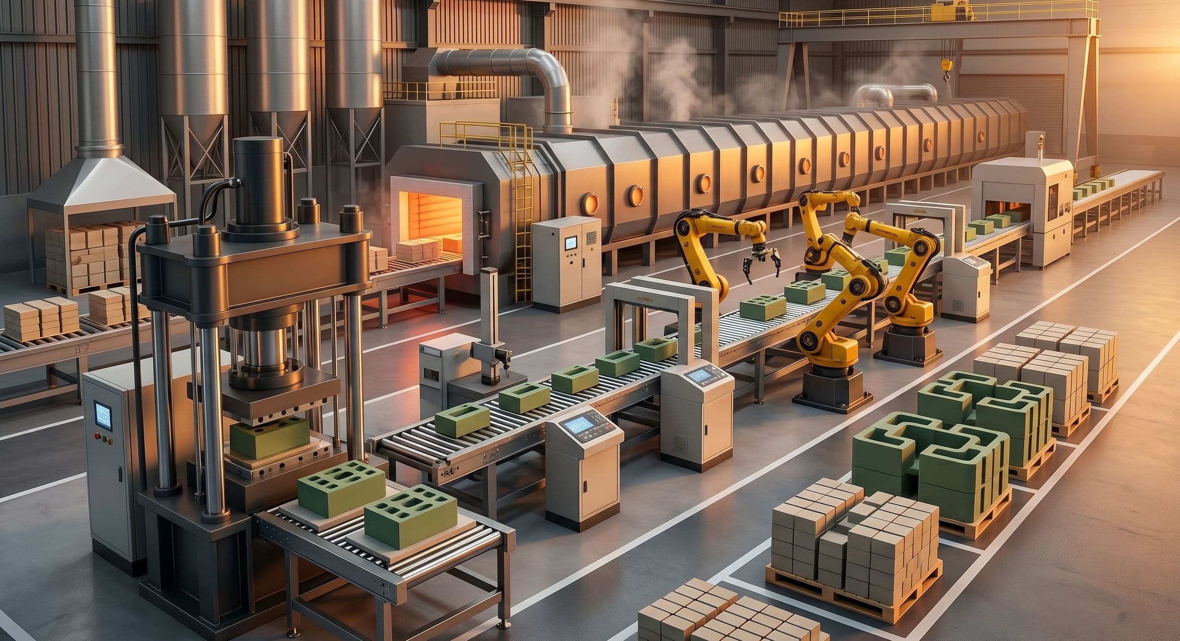 Automated refractory production line